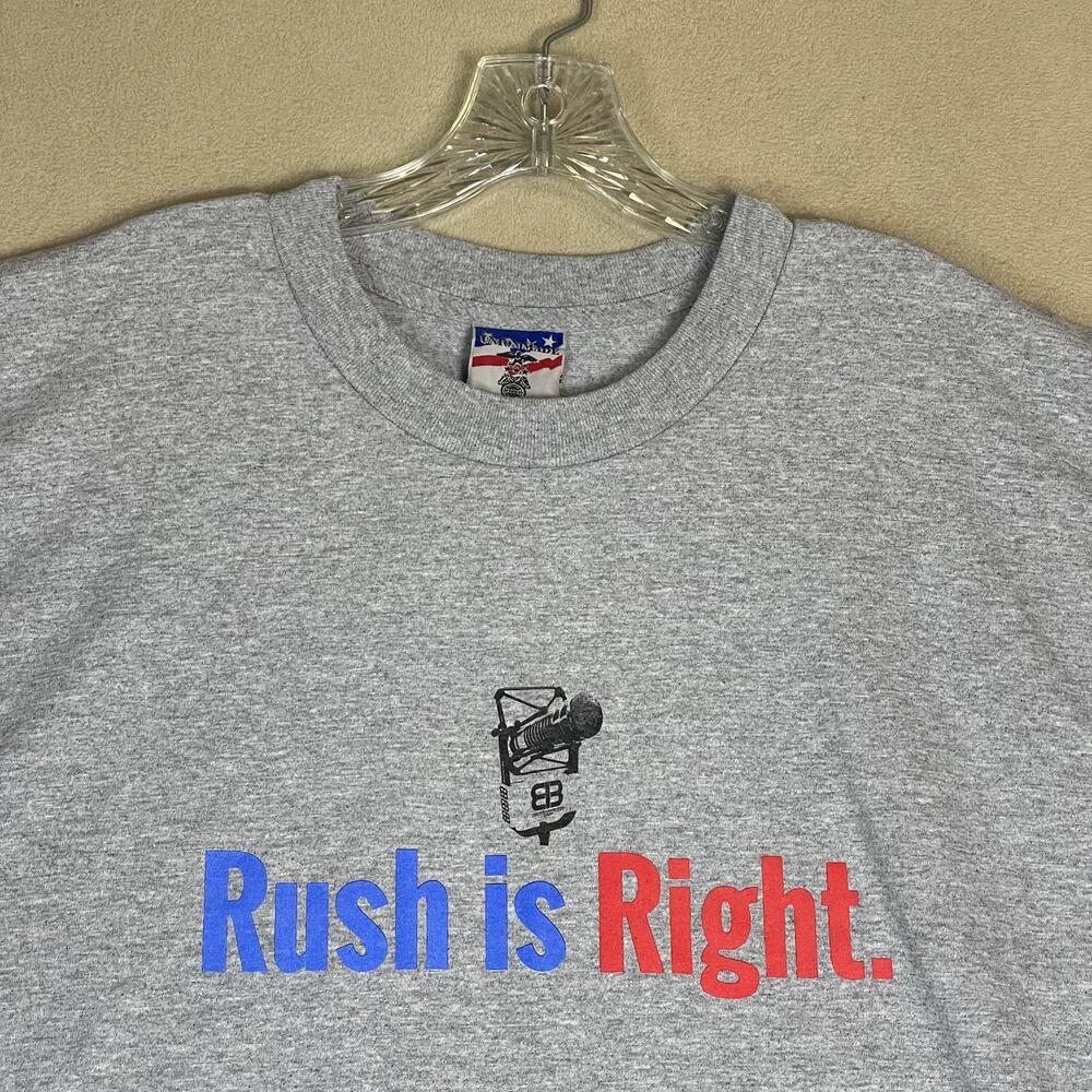 Union Made Tee Mens L Gray Rush Is Right Graphic … - image 2